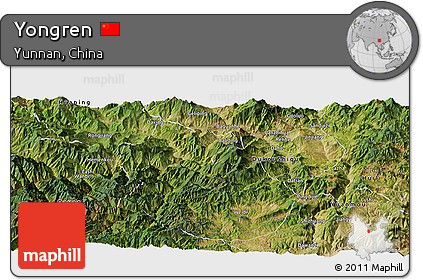 Satellite Panoramic Map of Yongren