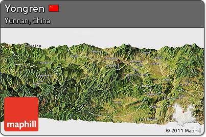 Satellite Panoramic Map of Yongren
