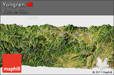 Satellite Panoramic Map of Yongren