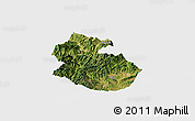 Satellite Panoramic Map of Yongren, single color outside