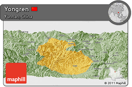 Savanna Style Panoramic Map of Yongren