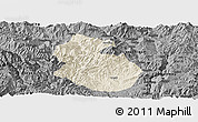 Shaded Relief Panoramic Map of Yongren, darken, desaturated