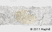 Shaded Relief Panoramic Map of Yongren, lighten, semi-desaturated