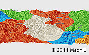 Shaded Relief Panoramic Map of Yongren, political outside