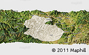 Shaded Relief Panoramic Map of Yongren, satellite outside