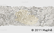 Shaded Relief Panoramic Map of Yongren, semi-desaturated