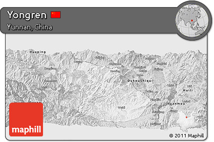 Silver Style Panoramic Map of Yongren