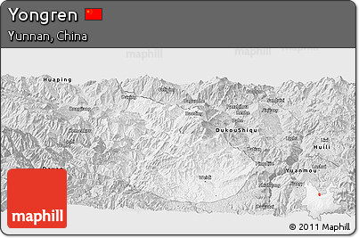 Silver Style Panoramic Map of Yongren