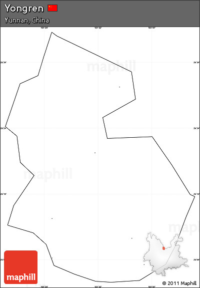 Blank Simple Map of Yongren, cropped outside, no labels