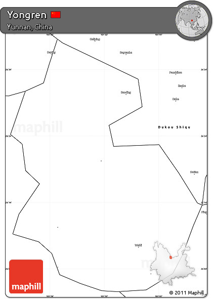 Blank Simple Map of Yongren