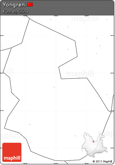 Blank Simple Map of Yongren, no labels