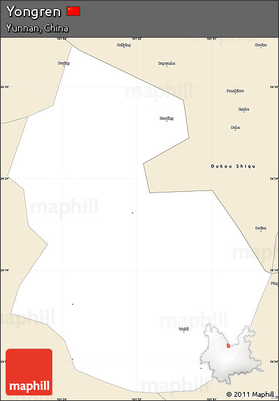 Classic Style Simple Map of Yongren
