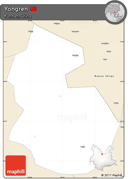 Classic Style Simple Map of Yongren
