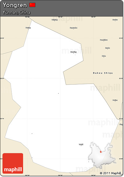 Classic Style Simple Map of Yongren
