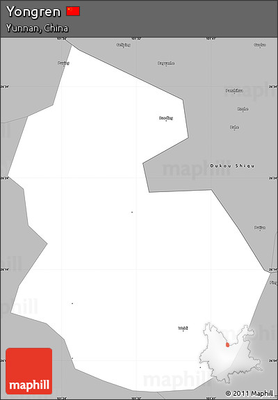 Gray Simple Map of Yongren