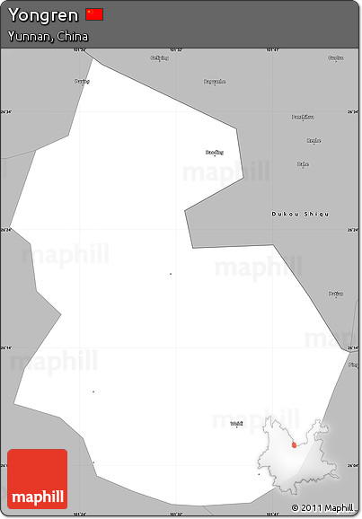 Gray Simple Map of Yongren
