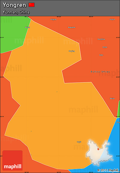 Political Simple Map of Yongren