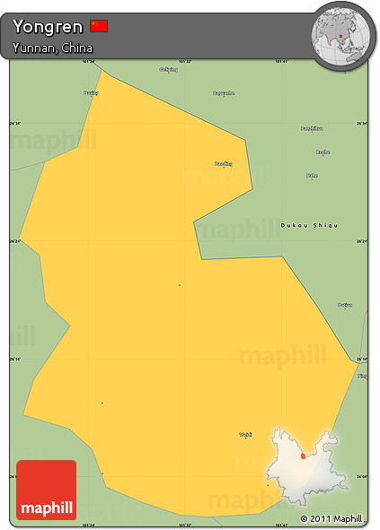 Savanna Style Simple Map of Yongren
