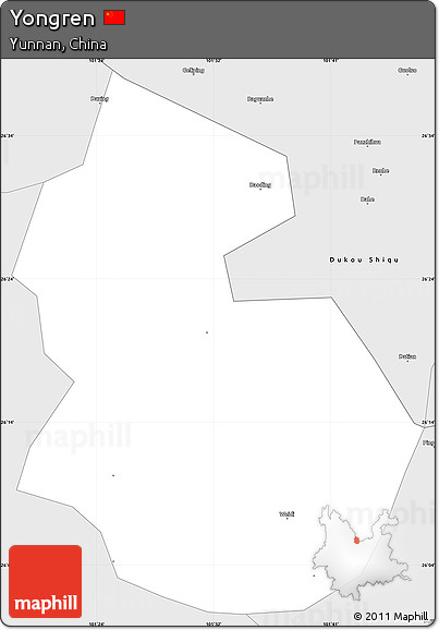 Silver Style Simple Map of Yongren