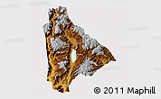 Physical 3D Map of Yongsheng, cropped outside