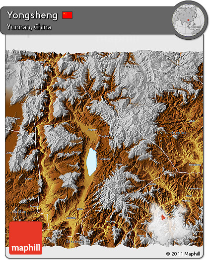 Physical 3D Map of Yongsheng