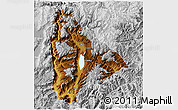 Physical 3D Map of Yongsheng, lighten, desaturated