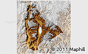 Physical 3D Map of Yongsheng, lighten