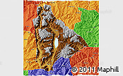Physical 3D Map of Yongsheng, political outside