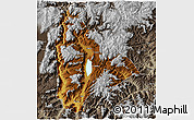 Physical 3D Map of Yongsheng, semi-desaturated