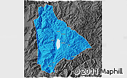 Political 3D Map of Yongsheng, darken, desaturated