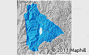 Political 3D Map of Yongsheng, lighten, desaturated