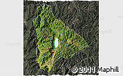 Satellite 3D Map of Yongsheng, darken, semi-desaturated