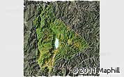 Satellite 3D Map of Yongsheng, semi-desaturated