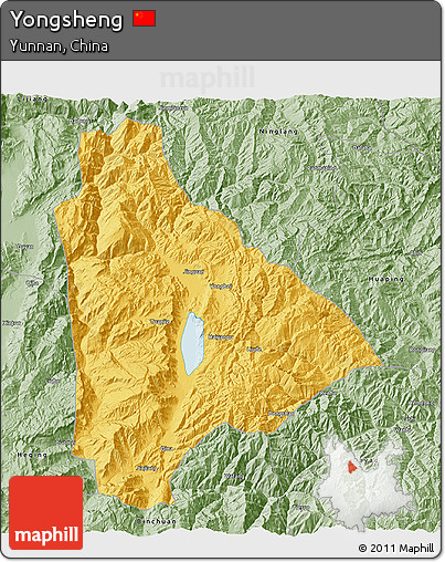 Savanna Style 3D Map of Yongsheng