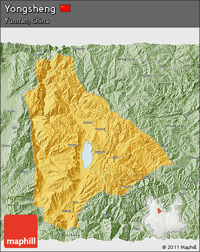 Savanna Style 3D Map of Yongsheng