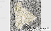 Shaded Relief 3D Map of Yongsheng, darken, semi-desaturated