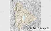 Shaded Relief 3D Map of Yongsheng, desaturated