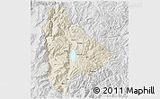 Shaded Relief 3D Map of Yongsheng, lighten, desaturated