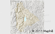Shaded Relief 3D Map of Yongsheng, lighten, semi-desaturated