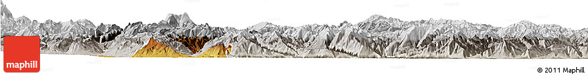 Physical Horizon Map of Yongsheng, lighten, semi-desaturated