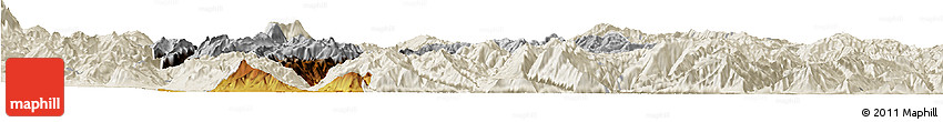 Physical Horizon Map of Yongsheng, shaded relief outside