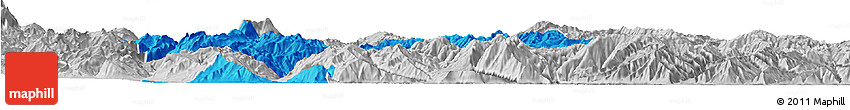 Political Horizon Map of Yongsheng, lighten, desaturated