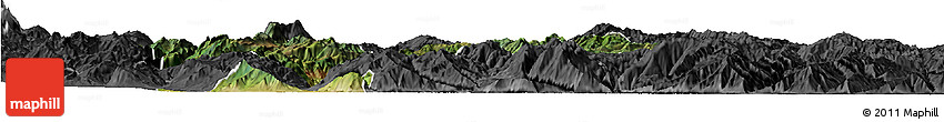 Satellite Horizon Map of Yongsheng, darken, desaturated