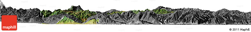 Satellite Horizon Map of Yongsheng, desaturated