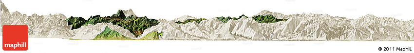 Satellite Horizon Map of Yongsheng, shaded relief outside