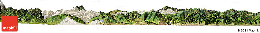 Shaded Relief Horizon Map of Yongsheng, satellite outside