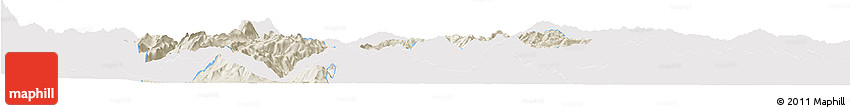 Shaded Relief Horizon Map of Yongsheng, single color outside