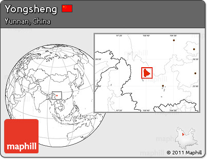 Blank Location Map of Yongsheng