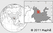 Blank Location Map of Yongsheng, highlighted country, highlighted parent region