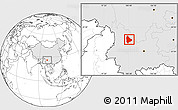 Blank Location Map of Yongsheng, highlighted country